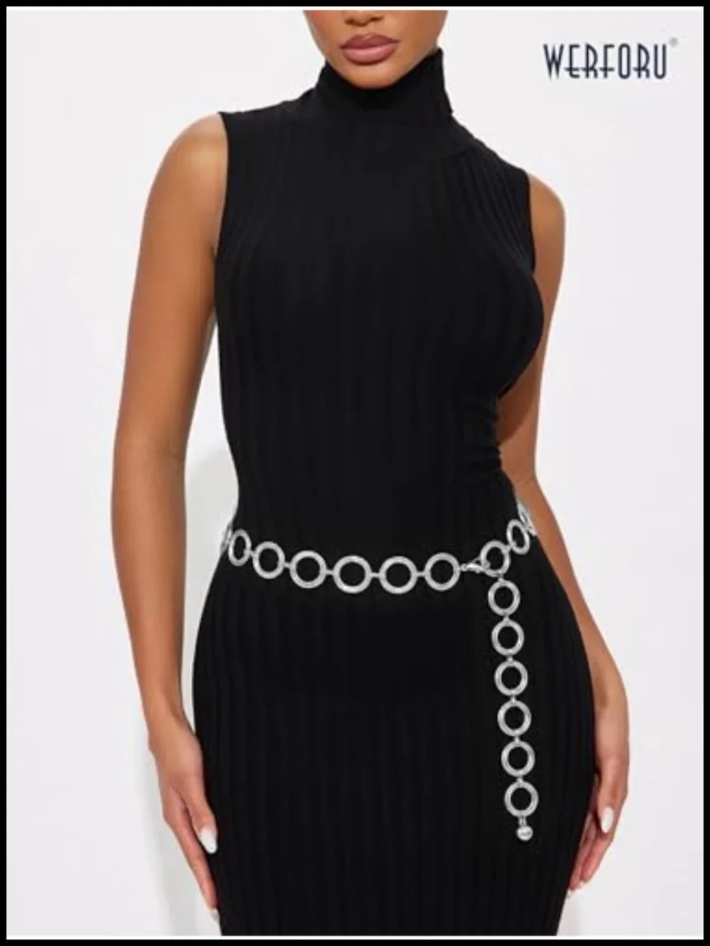 Multilayer Gold Silver Metal Link Body Chain Belt Ladies Waist Chain Belts